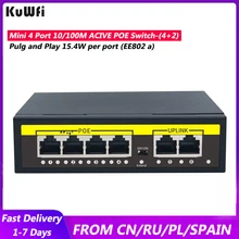 Kuwfi 48 в POE сетевой коммутатор 100 Мбит/с Ethernet сетевой коммутатор 4 порта PoE выключатель инъектор для ip-камеры/беспроводной AP/CCTV Kuwfi 48 в POE сетевой коммутатор 100 Мбит/с Ethernet сетевой коммутатор 4 порта PoE выключатель инъектор для ip-камеры/беспроводной AP/CCTV