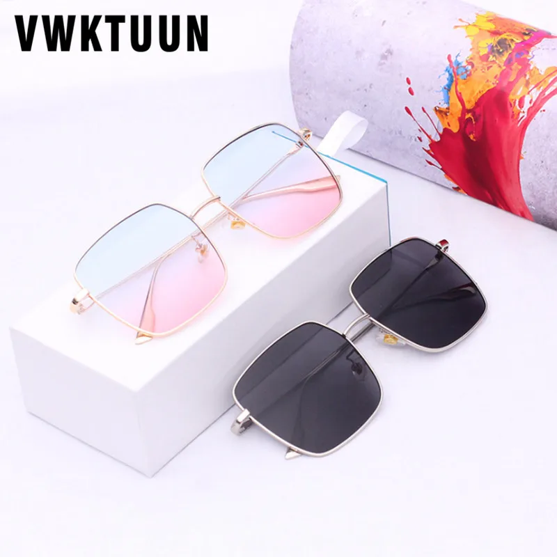 Модные солнцезащитные очки VWKTUUN женские квадратные UV400 Винтажные Солнцезащитные
