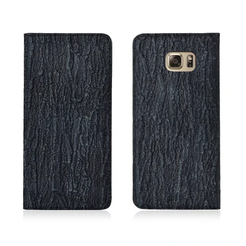 

Bark Pattern Genuine Leather Magnetic Flip Phone Case For Samsung Galaxy Note 5/Samsung Galaxy Note 4 Phone Cover Card Holder