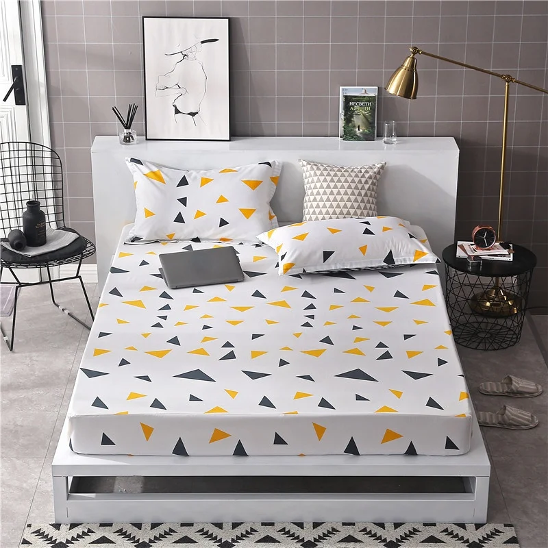 Bed Sheet with Elastic Fitted Sheets Home Decor Single Twin Queen King Double Mattress Protector 150x200 Bed Sheet 4