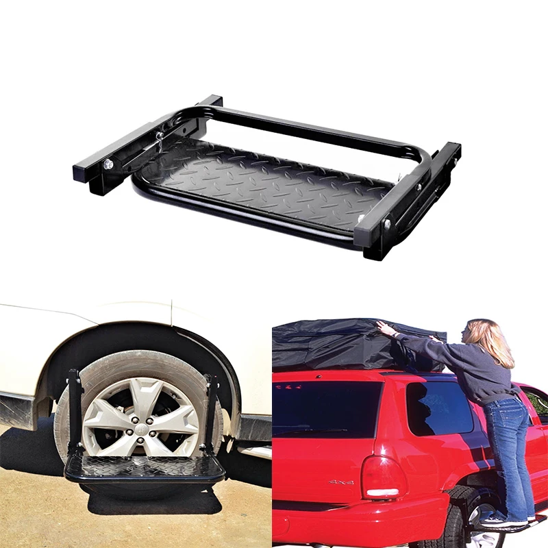 Protable Folding SUV MPV Car Stairs Tyre Mount Steps Ladder for Vehicle