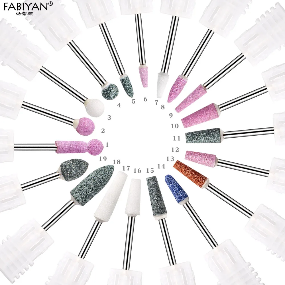 

Nail Art Drill Bits Ceramic Stone Electric Milling Cutter Manicure Machine Accessory 3/32" Rotate Burr Cuticle CleanTool 19 Type