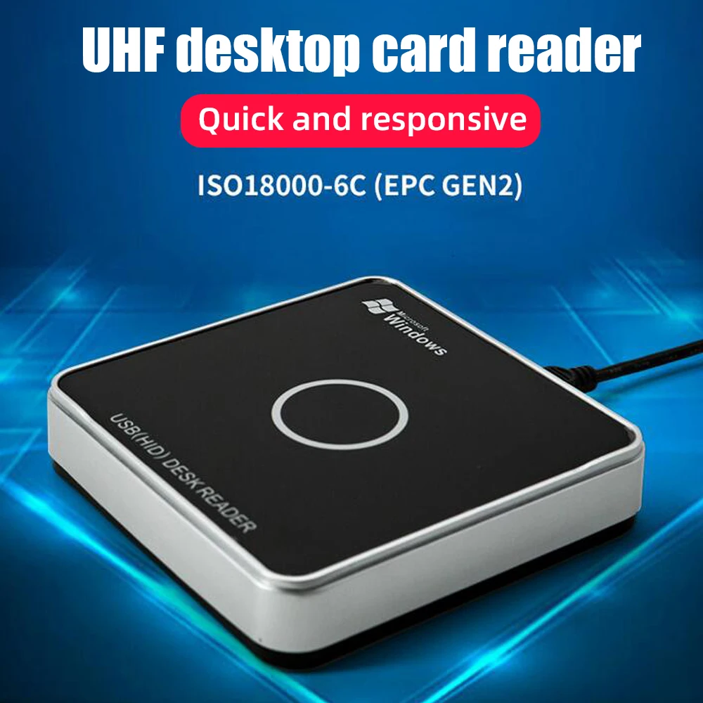 Uhf 920mhz-925mhz Usb Reader Writer Ultrahigh Frequency Rfid Hid Desktop Card Reader Support Iso18000-6c Plug And Play - Access Control Reader -