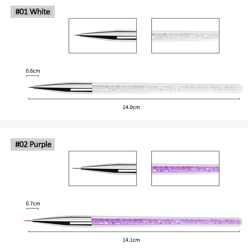 10 шт. набор кистей для ногтей дизайна рисования ручек инструменты лака