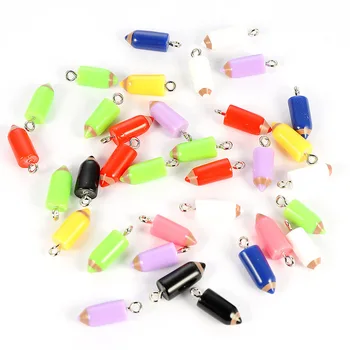 

Yamily 12pcs/ 22*4mm Pencil Charms Pendant Beads For DIY jewelry Making Supplies Bracelets Earrings Cute Keychain
