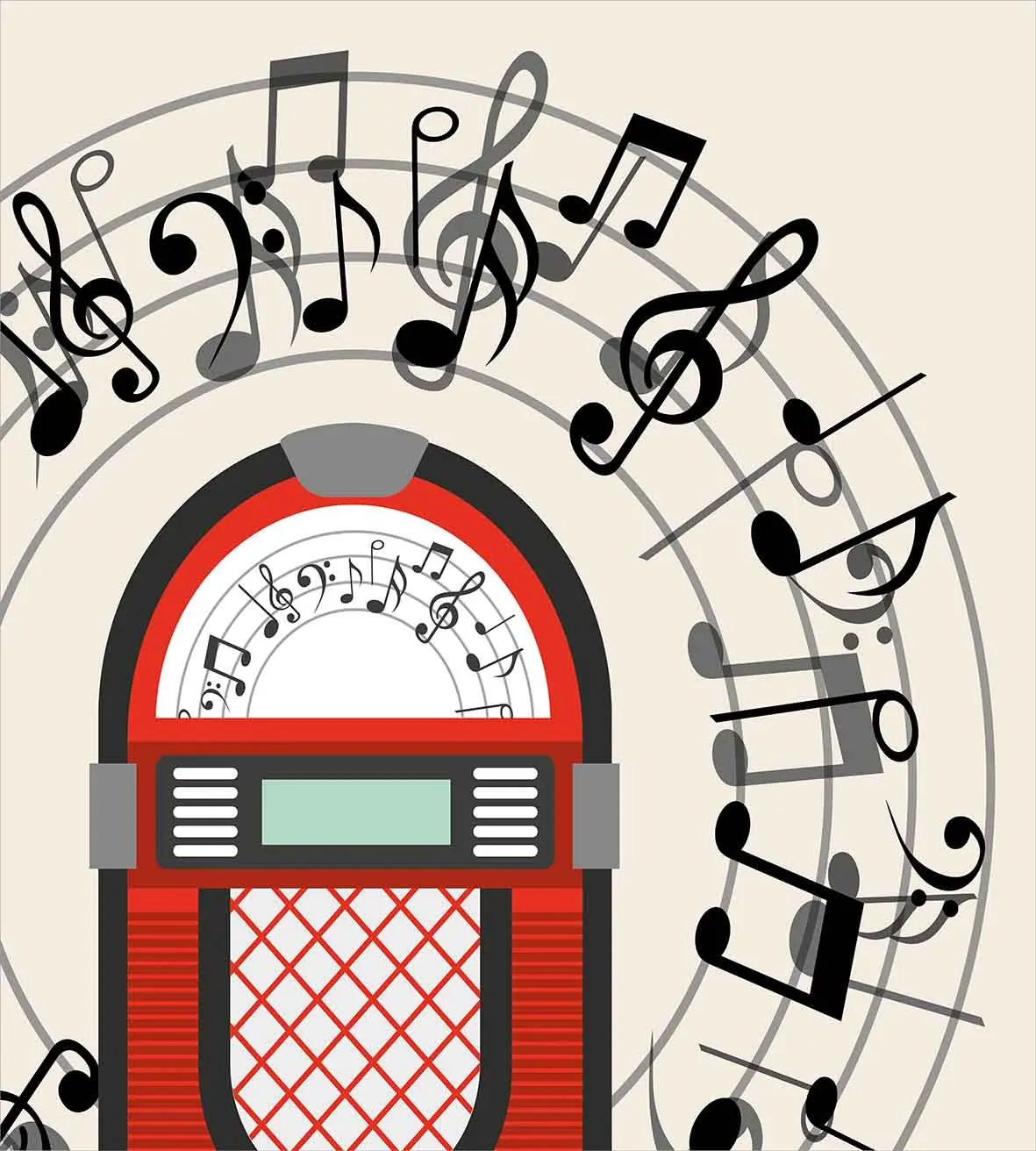 Jukebox edredón conjunto de dibujos animados antiguo Vintage Radio música  Box fiesta con notas de arte decorativo juego de cama de 3 piezas| | -  AliExpress