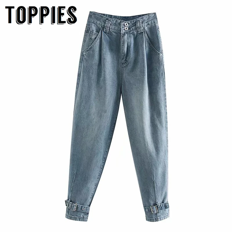 Denim Pants 2020 Spring High Waist Trousers Women Vintage Blue Jeans Pants Belt Leg Opening High Steet Denim Pants 2020 Spring High Waist Trousers Women Vintage Blue Jeans Pants Belt Leg Opening High Steet