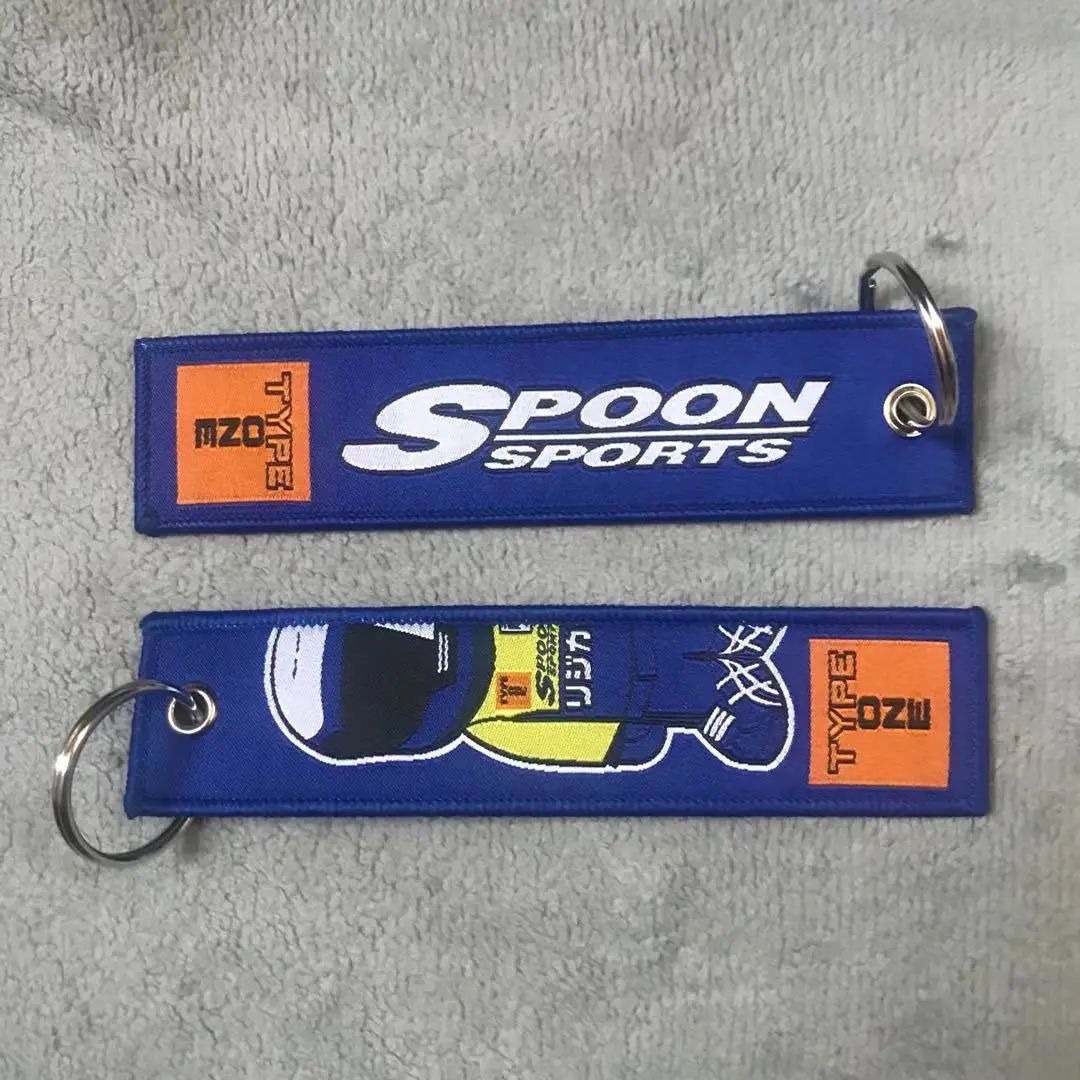JDM гоночная ложка спортивный Тип-R бирки для связки ключей вышивка мотоциклетный