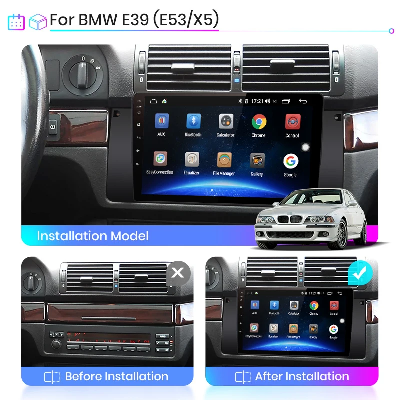 ڵ  Ƽ̵  ÷̾, BMW 5 E39 E53 X5 1995-2001 2002 2003 2004 2005 2006 ׺̼, GPS 2 din, 4G ȵ̵ 10
