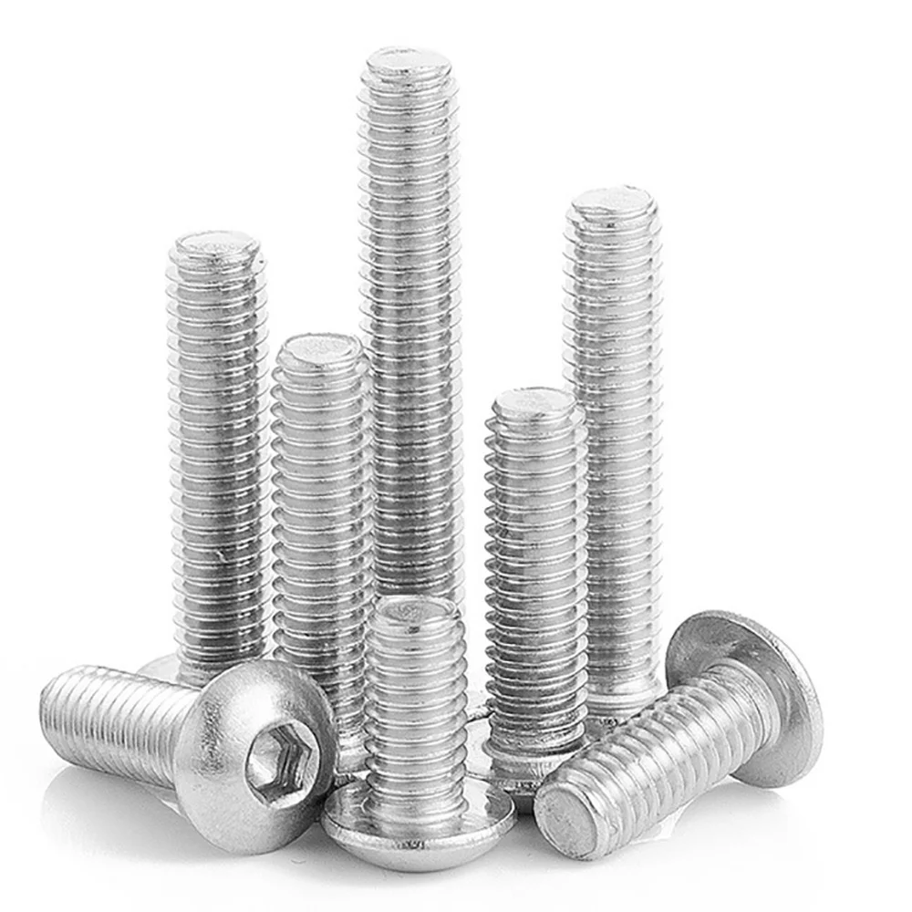 10 pcs/lot M2 M2.5 M3 M4 M5 M6 M8  304 Stainless Steel Hexagon Hex Socket Button Head Screw Bolts Round Flat Head Screw Standoff