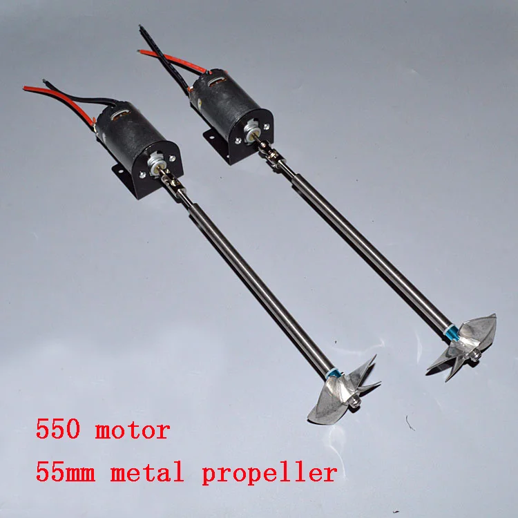 1set Rc Boat 550 Motor + Shaft + Metal Propeller Transmission Power