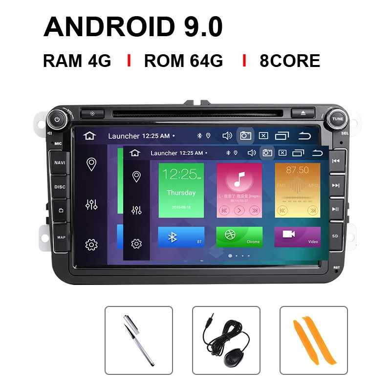 8 Core 64 ROM IPS DSP 4G+64GB Android 9 Car Radio GPS Navigation For Amarok Volksagen VW Passat B7 B6 golf 56 Skoda octavia 2 Polo Rear camera - Цвет: 8 Core 64 ROM