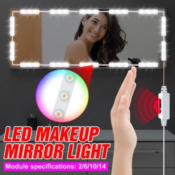 

DC 12V LED Mirror Light USB Vanity Mirror Light 2 6 10 14 Modules Kit LED Makeup Lamp Hollywood Dressing Table Cosmetic Lights