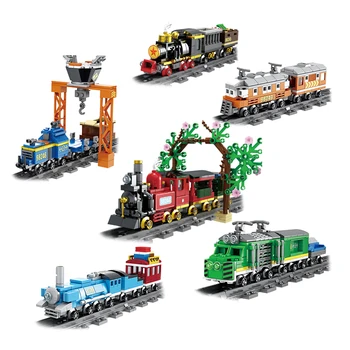 

Blocks Steam Freight Train High-speed Rail Building Blocks with Tracks Figures DIY Educational Toys for Children