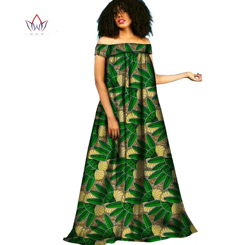 BRW африканская одежда традиционный Базен Riche осеннее платье бохо стиль роковой Макси платье женские Платья Туника Платья WY2091 - Цвет: 1