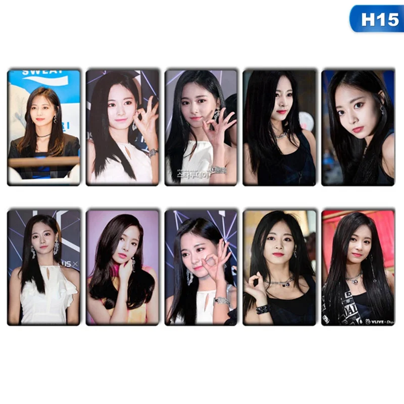 Новинка, 10 шт./компл., Kpop Twice Lomo, наклейка для фотостудии, летняя мода, липкая Фотокарта, 10 шт., плакат - Цвет: H15