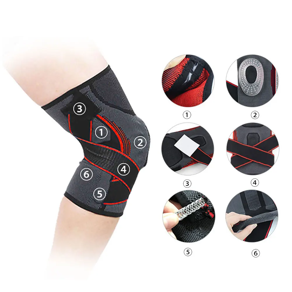 1Pc Outdoor Sport Basketball Running Climbing Spring Knee Brace Guard Protector