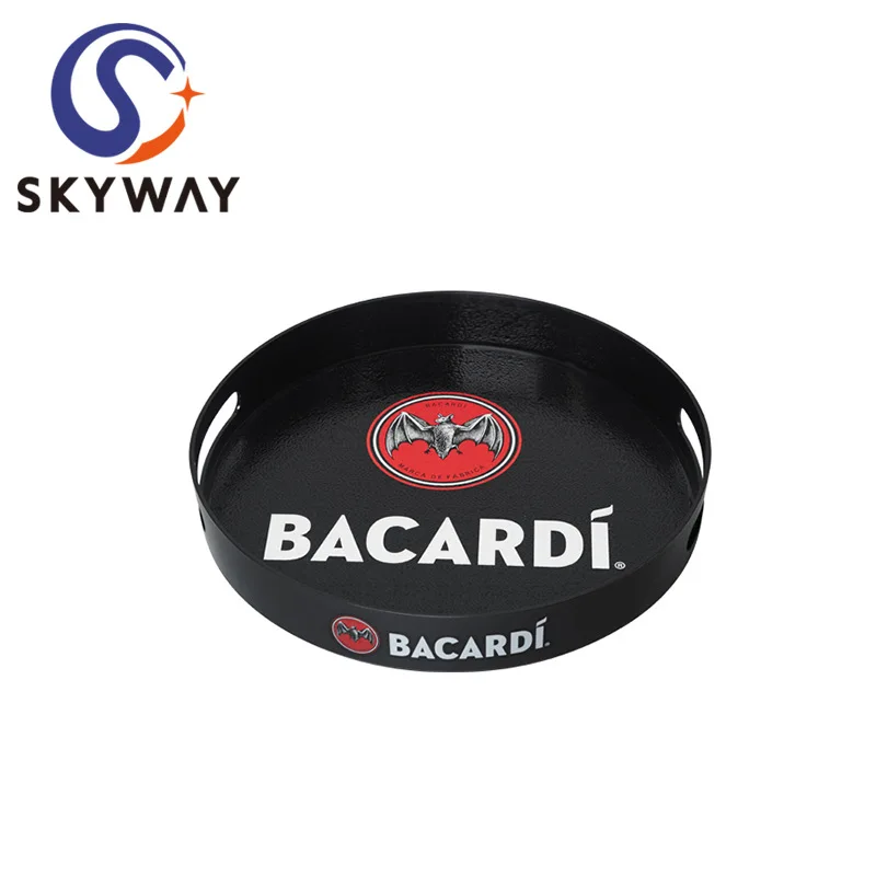 Factory Customizable Restaurant Bar Waiter Drinks Or Ppl round Tray End jiu pan Anti-slip PP Tray