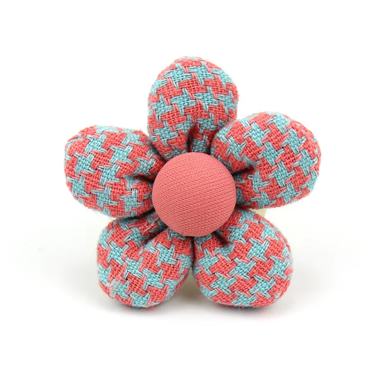 15Pcs 4cm Handgemachte Blumen Gepolsterte Appliques Für DIY Headwear Haarnadel Kleidung Patches Handwerk Dekor Ornament Zubehör – Detail 7
