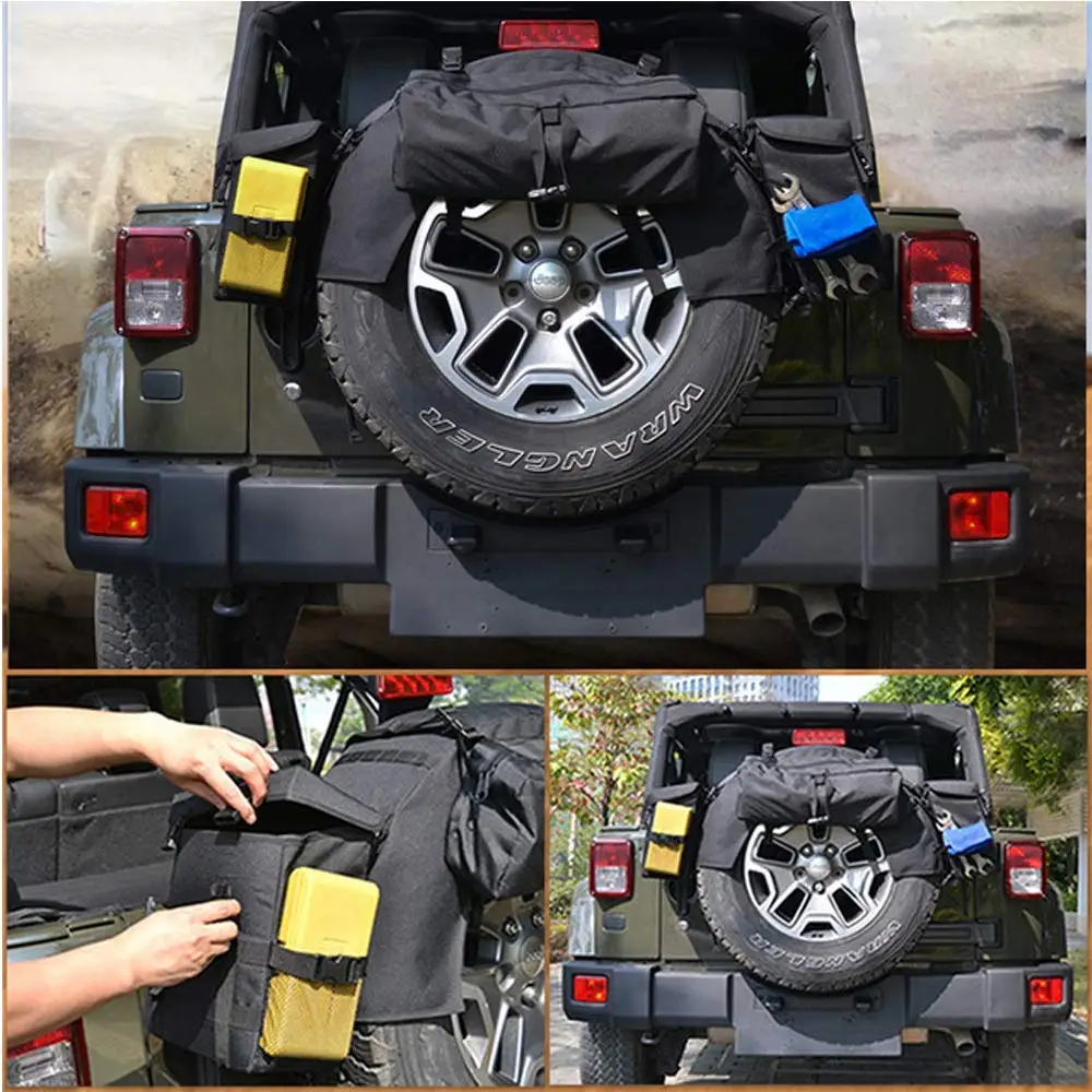Черный Запасной рюкзак для шин Chuang Qian сумка хранения груза Jeep Wrangler YJ TJ JK JL 1987