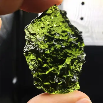 

1PC green Moldavite Czech Meteorite Impact Glass Rough Stone Crystal Energy Stone
