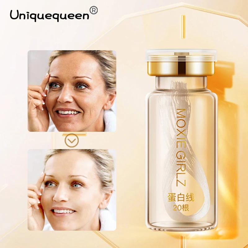 VENZEN-suero facial de Colágeno Hidrolizado, hilo de proteína dorada, líneas finas reafirmante antiarrugas, blanqueamiento antienvejecimiento, cuidado de la piel seca