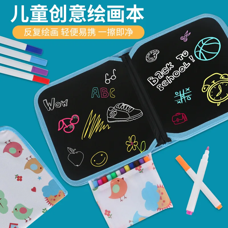 

CHILDREN'S Drawing Board Graffiti Writing Whiteboard Portable Double-Sided Usable Small Blackboard Wipable Gouache Pen Painted P