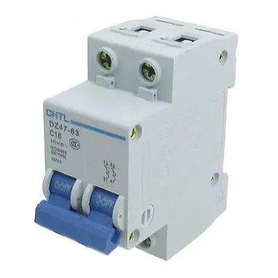 

AC 240V/415V Rated Current 16A 2 Pole Miniature Circuit Breaker