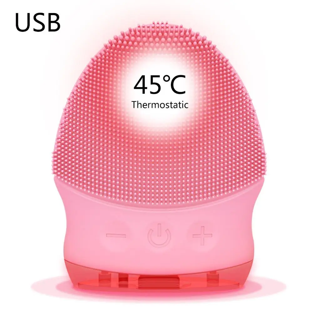 usb Зарядка Электрический Силиконовый водонепроницаемый Очищающий Инструмент красота очиститель пор щётка для умывания лица Массажер A6HB - Цвет: PK2