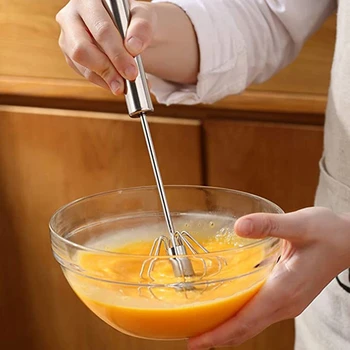 

2 Pcs Stainless Steel Mixer 12 Inch Egg Beater Manual Press Mixer Is Easy Save a Lot of Energy Suitable for Kitchen