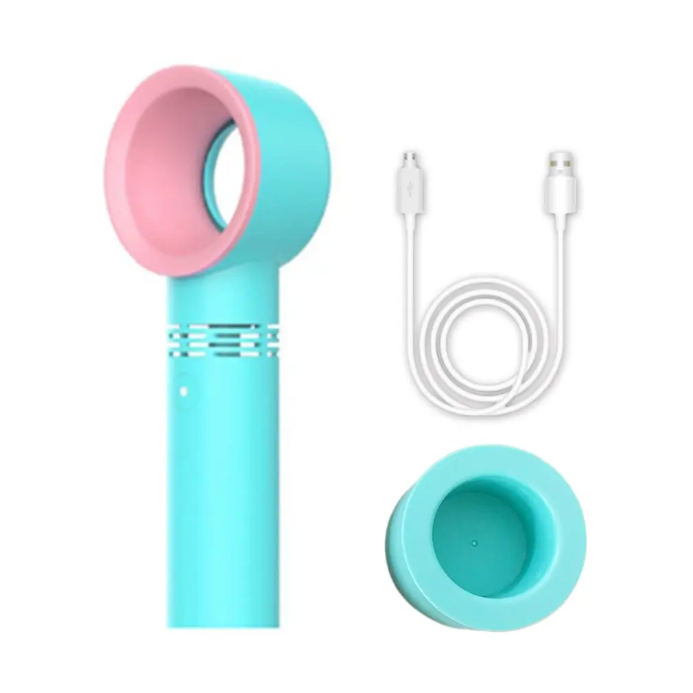 

Zero 9 USB Rechargeable Portable Bladeless Fan Handheld Mini Cooler No Leaf Handy Fan With 3 Fan Speed Level LED Indicator