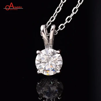 

Aladdin 0.5/1ct Round Moissanite Necklace 925 silver pendant Rabbit ears mini charm women's Jewelry Valentine's Day gift