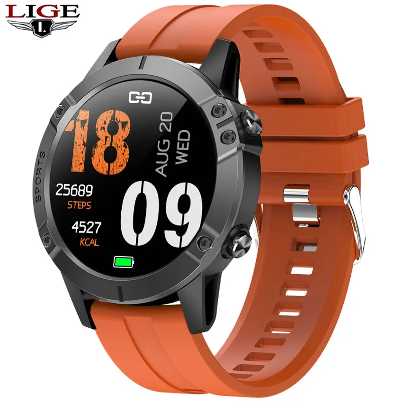 

LIGE Steel Band Smart Watch Men Heart Rate Blood Pressure Monitor Sport Multifunction Mode Fitness Tracker Waterproof Smartwatch