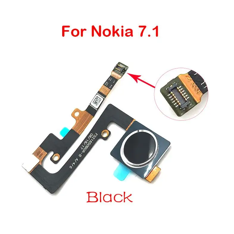 2 шт./лот датчик отпечатков пальцев Главная Кнопка возврата ключа меню гибкий ленточный кабель для Nokia 7,1 - Цвет: black