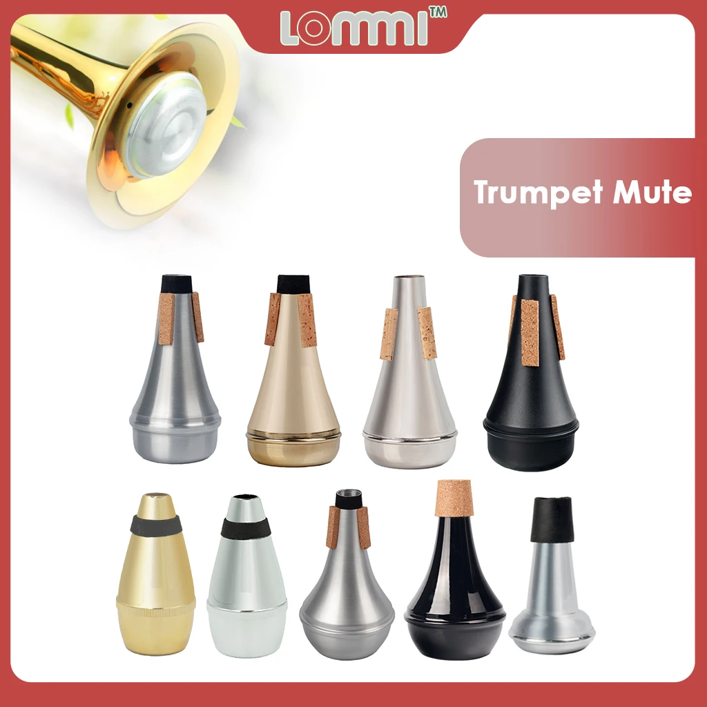 LOMMI Lightweight Aluminum Practice Trumpet Mute Silencer Straight Mute Sourdine For Jazz W/ Long-lasting Precise Shaped Corks