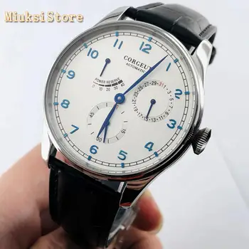 

2020 new 42mm Corgeut silver case sapphire glass white dial date waterproof seagull movement automatic mens top luxury watch