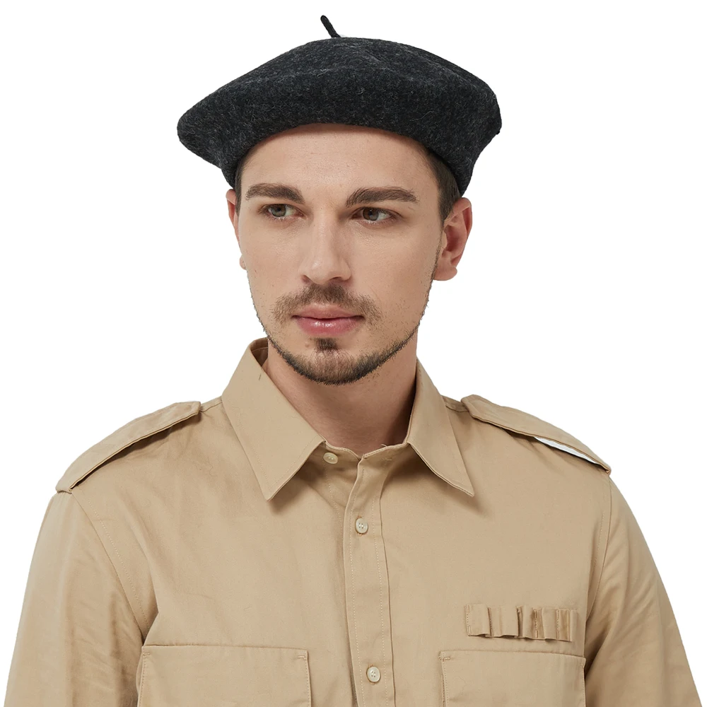 male french beret Big Wool Beret Military French Artist Hats For Women Men's Flat Caps beret mens hat