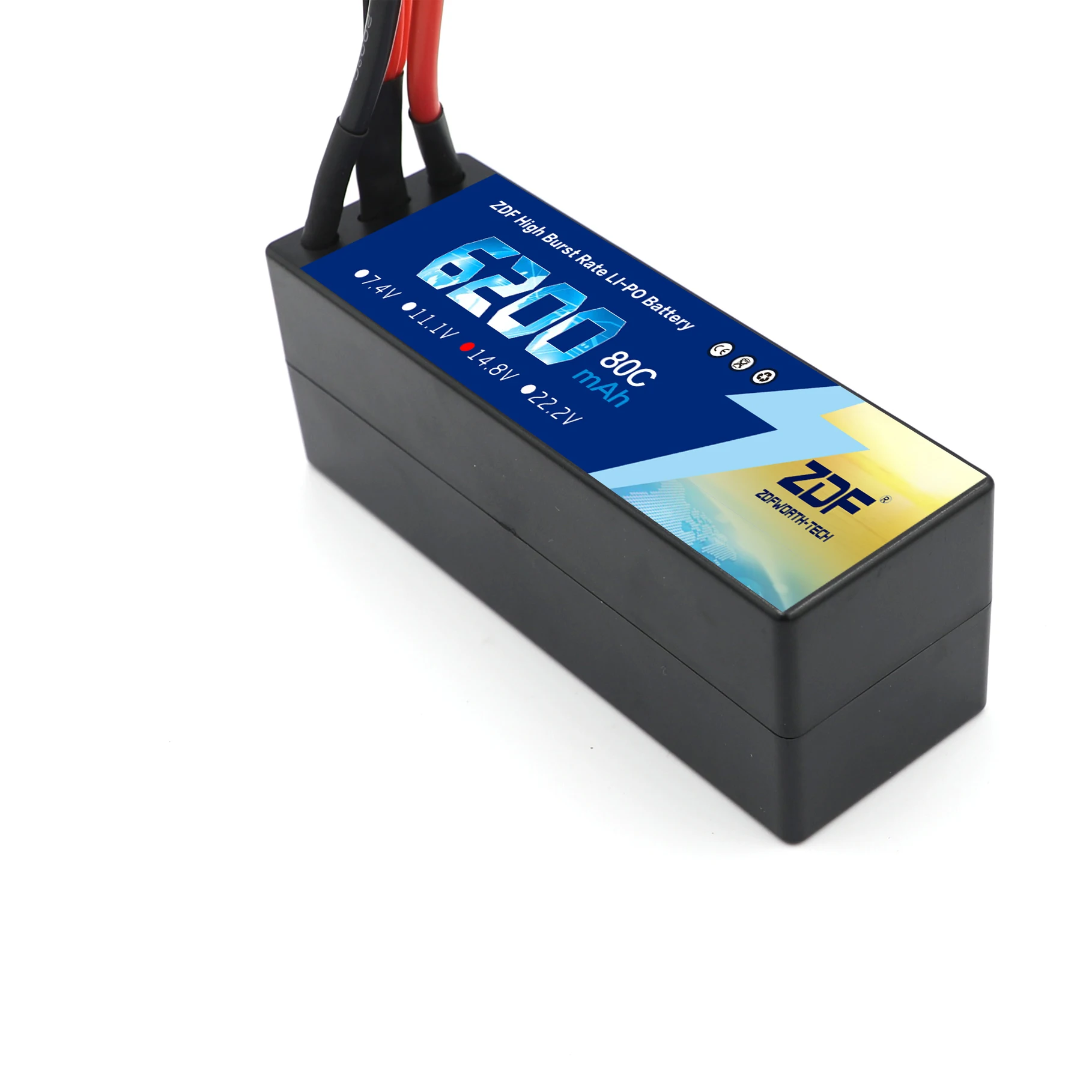 ZDF Lipo Аккумулятор 7,4 V 11,1 V 14,8 V 5200mah 6200mah Hardcase 2S 3S 4S 80C 160C 1/10 1/8 весы для Traxxas Slash 4x4 RC автомобилей лодки