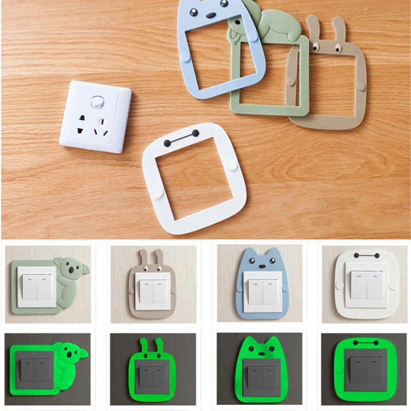 

2019 Creative Cartoon Luminous Switch Sticker Home Bedroom Switch Decorative Wall Sticker Glow In the Dark Power Socket Stickers