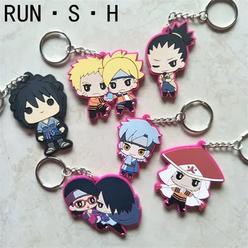 

Rubber Texture Japan Anime Naruto Keychain Naruto Sasuke Key Ring Advanced Hardware Keychain Gift Pendant Keychain Toy Keychain
