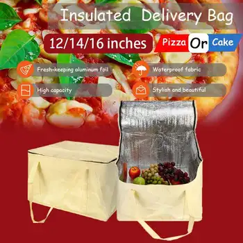 

Large Insulated Lunch Bag Grocery Bag Cooler Bag Food Pizza Delivery Bag Insulated Shipping Bag Portable Picnic Thermal Bag