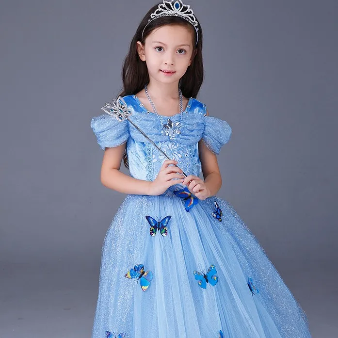 Новинка года; стильное платье принцессы Золушки; платье для девочек Frozen
