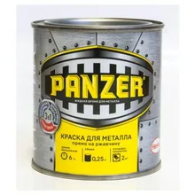 Краска гладкая для металла Panzer черная, 0.25 л