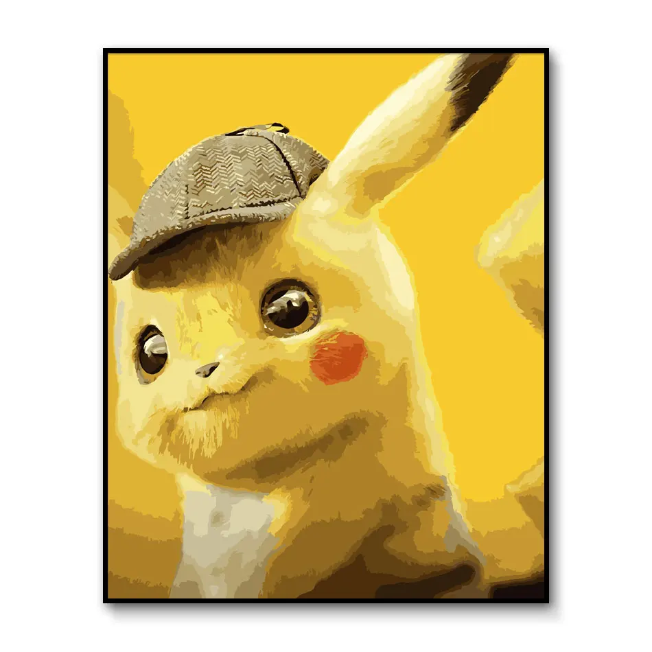 Detective Pikachu Top Children Cartoon Movie Poster Canvas Pictures Pokemon
