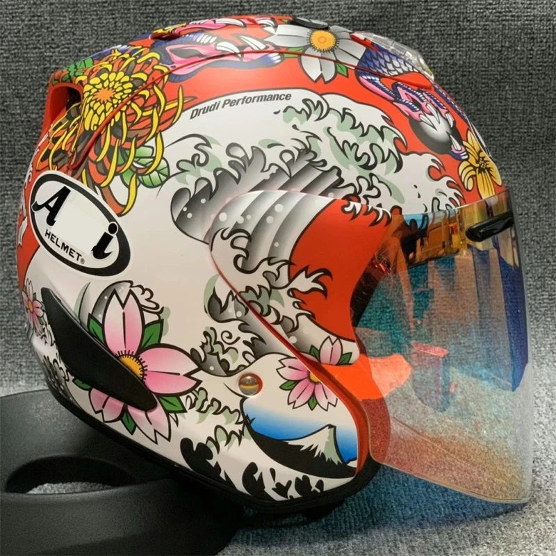 New Sz Ram5 Vz Ram Red Japan Dragon Helmet Motorcycle Half Face Helmet Motorcycle Racing Helmet Helmets Aliexpress