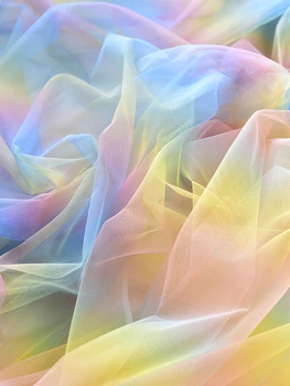 

Rainbow Gradient Tulle INS Photography Gauze Photo Background Prop for Ring Earrings Bracelet Cosmetic Still Life Shoot Material