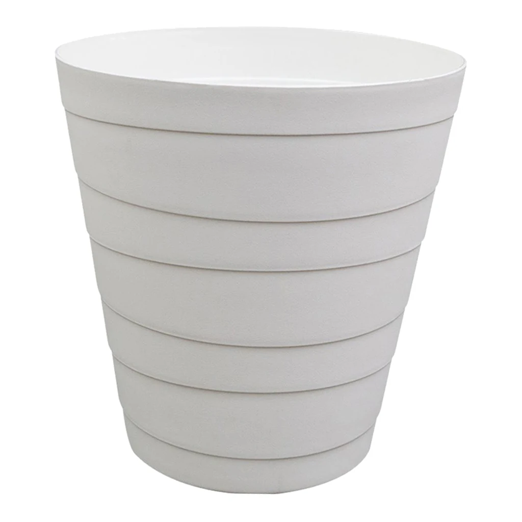 Modern Fashion White Stripe Trash Can Rubbish Bin Bedroom Study Wastebasket