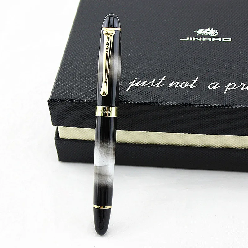 Jinhao X450 классический толстый корпус 1,0 мм изогнутое перо каллиграфия ручка высокого качества металлическая перьевая ручка Роскошные чернила подарочные ручки для письма - Цвет: H