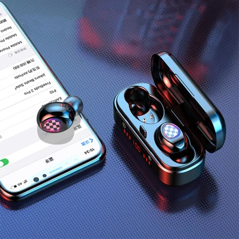 

Bluetooth Earphone Cancelling Headsets Waterproof 5.0 Wireless Stereo Micro USB 2 Earbuds 10 M For Internet Bar AAC Line Type