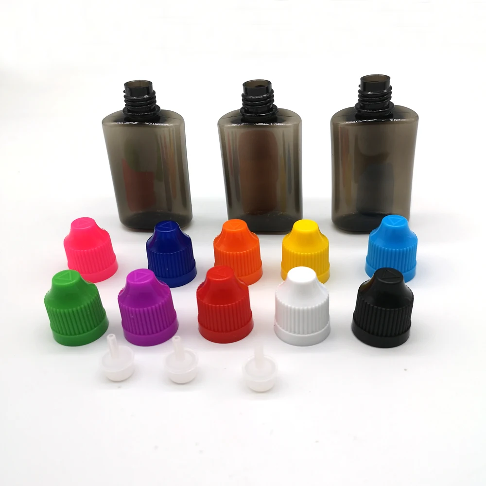 

30PCS 30ML PET Plastic Empty Flat Dropper Bottles E Liquid Eye Clear Black Water Oils Vials Containers Long Tip Cap With Funnel